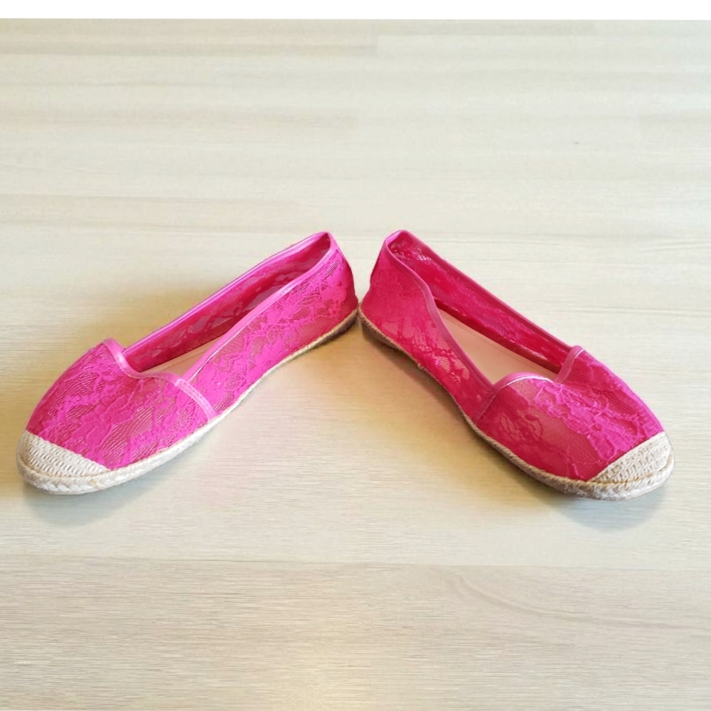 torrid Hot Pink Lace Espadrille Flats